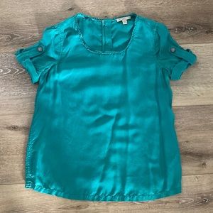 Burberry Brit short sleeve green silk